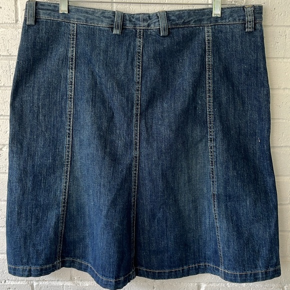 Eddie Bauer Denim Skirt 18 Medium Blue Wash Panel A-Line Front Pockets Retro. - Picture 4 of 15
